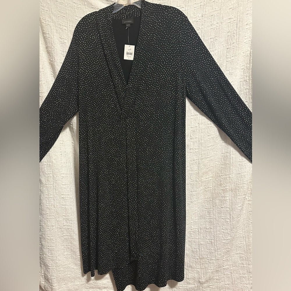 J Jill Polka Dot Wearever - Medium/Large Black White Polka Dot Dress